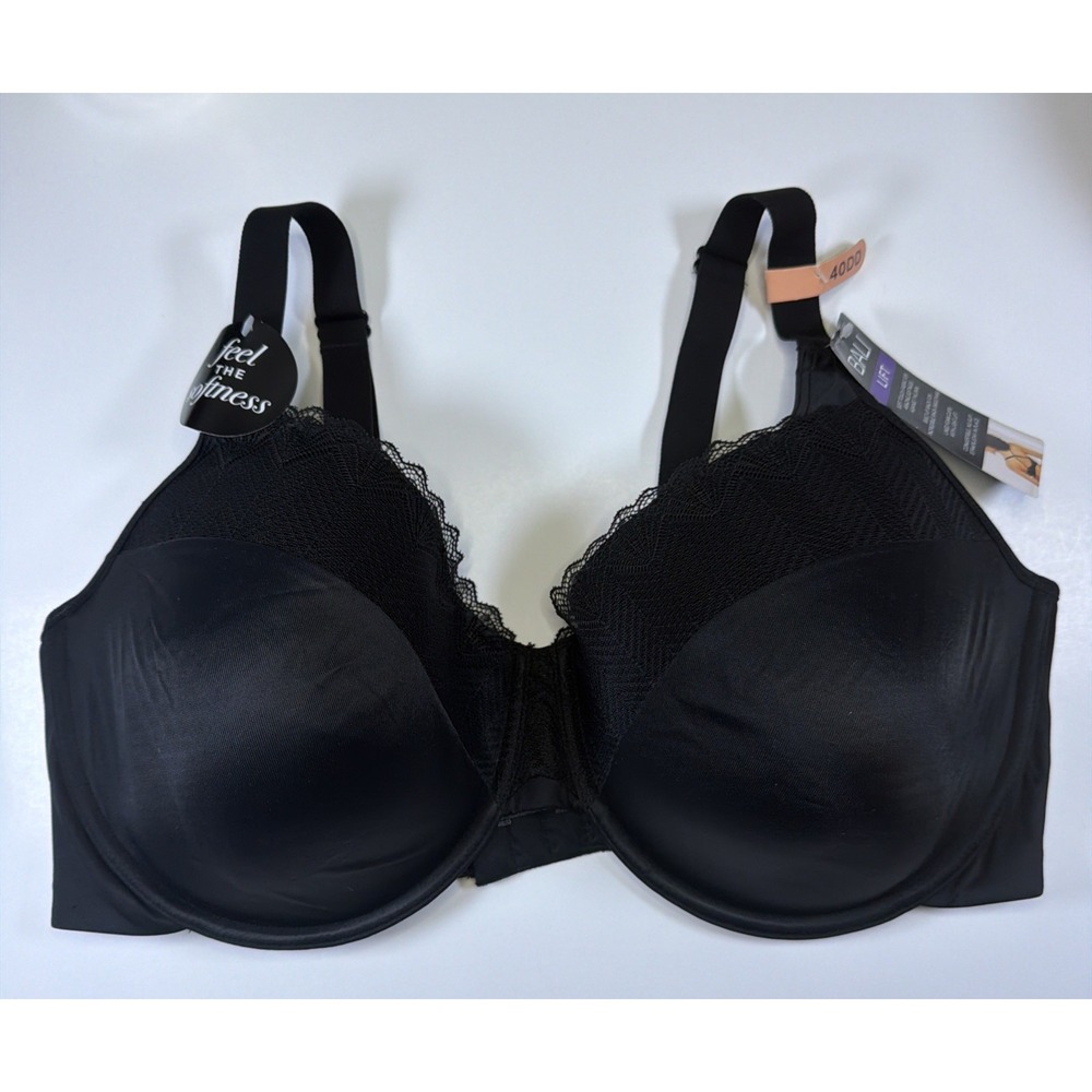 Bali Passion For Comfort Underwire Bra DF0082 Black Lace 40DD Light Lift NWT